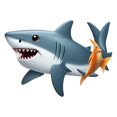 shark eating a fish sticker