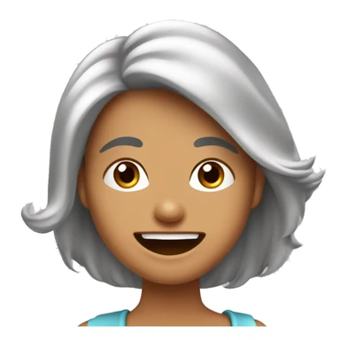 Mulher cabelos compridos lisos de cor ruiva sorrindo mostrando os dentes e mandando beijo sticker