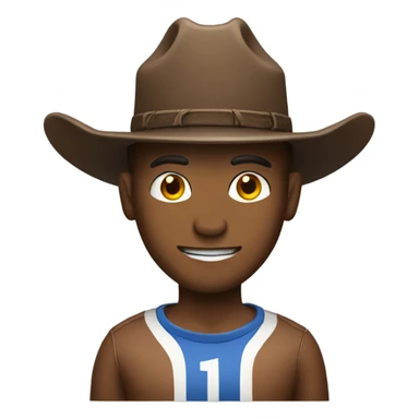 Footballer with a cowboy hat sticker