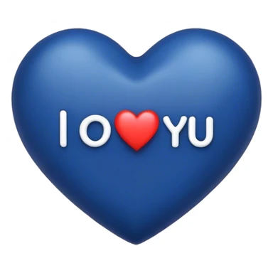 Dark Blue heart either the words I Love You Ry sticker
