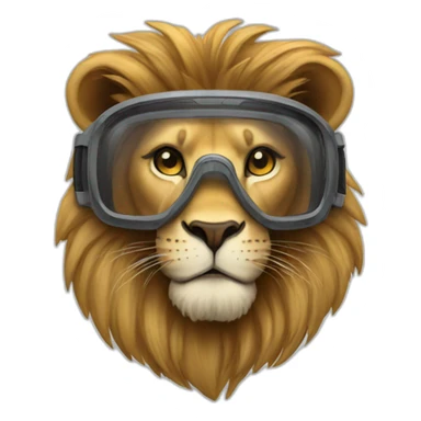 lion in goggle sticker