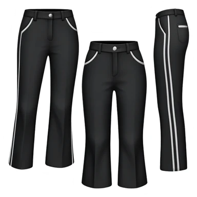 Bootcut black banding pants sticker