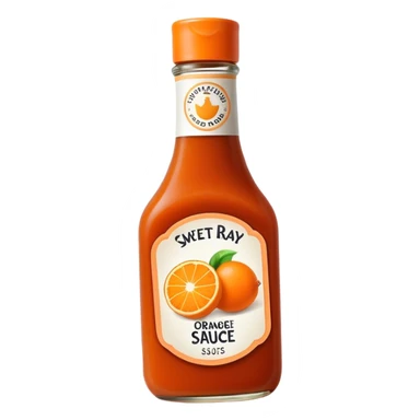 Sweet Baby Ray’s sauce brand bottle, orange sticker