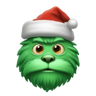Green monster wearing Santa hat sticker