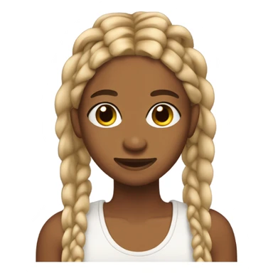 Brown skin with blonde knotless braids and braces and acne sticker