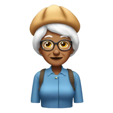 Grandma with chicken hat sticker