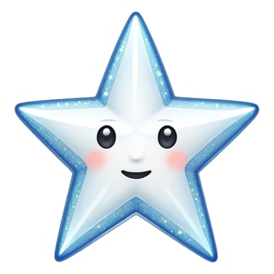 white glory star glitter sticker