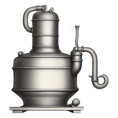 Traditional rectangular shape with rounded shoulders. Short cylindrical neck with a cork or screw cap. Large, rectangular with rounded corners. "Elixir d'Anvers" in elegant letters at the top. Illustration of a distillation kettle below the name.
 sticker