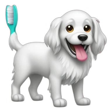 dog and toothbrush and the side sticker