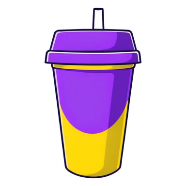 yellow disposable cup sticker