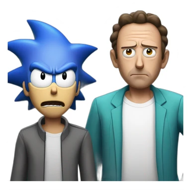 Sonic rick and morty sticker