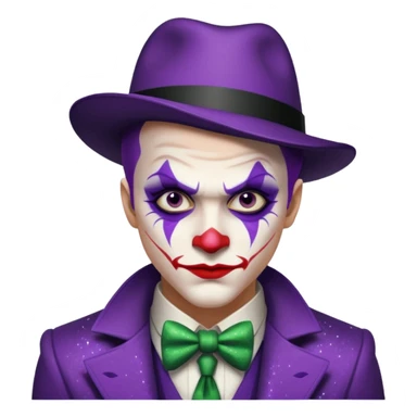 Glitter Purple and White Joker Gangster sticker