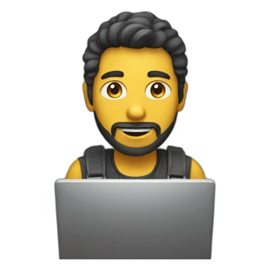 a person programming sticker