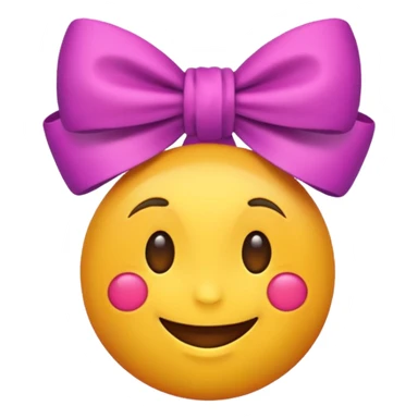 Normal emoji that is preppy and have a bow sticker