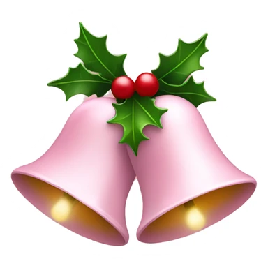 Light pink Christmas bells with Holly sticker