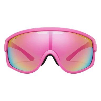 oversized pink athletic sunglasses with shield visor lens, sporty design sticker