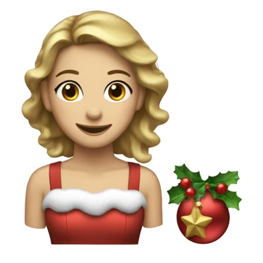 Pretty Christmas emoji with the word "EM'S" sticker