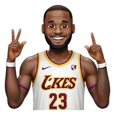 LeBron James celebrating a victory sticker