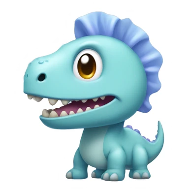 A light purple dinosaur with a light blue bow on head sticker