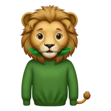 lion wearing green jumper sticker