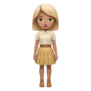 A 3D cartoon outfit with a blouse and skirt arranged together, clean background, natural light, realistic Memoji-style look. Negative : Characters. sticker