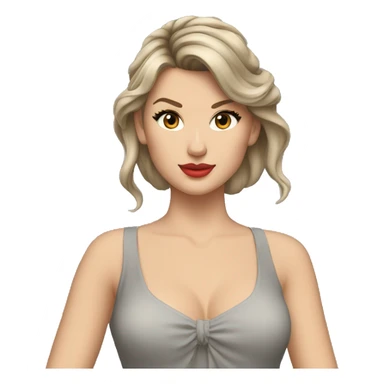Taylor swift with a gray dress, hair in high ponytail sticker