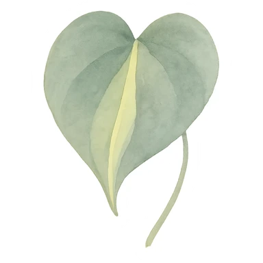 Philodendron Rio leaf, watercolor effect, soft edges, gentle color blending sticker