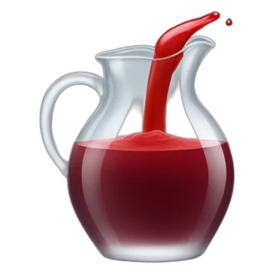 glass jug of red juice sticker