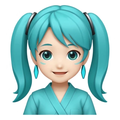 Hatsune Miku as a emoji and is chibi sticker
