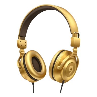golden headphones sticker