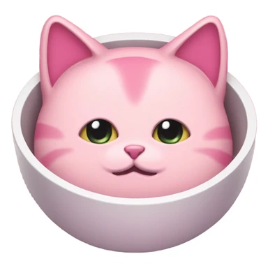 Pink food cat bowl sticker