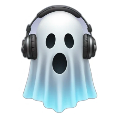 ghost in the headphones sticker
