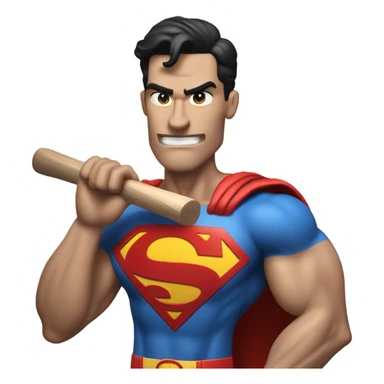 Superman getting hit with a bat sticker