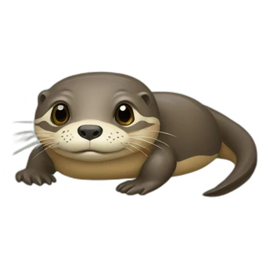 Loutre sur tortue sticker