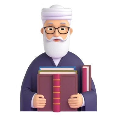Islamic scholar with books sticker