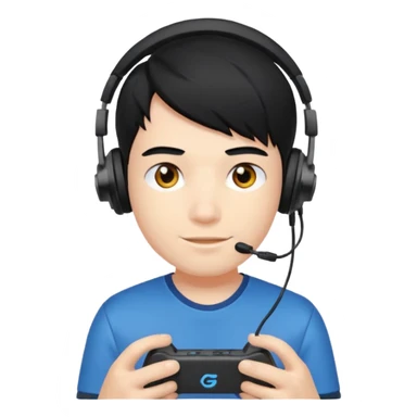 A gamer boy black hair  sticker