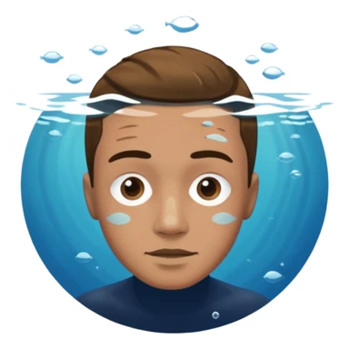 Underwater man swimming face sticker