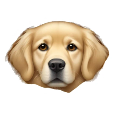 Golden retriever cozy in a knitted blanket sticker