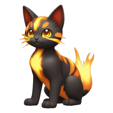 Shiny Dark-type-Fire-type-Fakémon-Cat full body sticker
