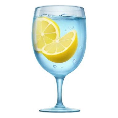 Glass with water and lemon sticker
