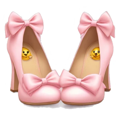 Light pink kitten heels with bows sticker