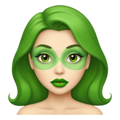 woman with green colored ips sticker