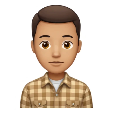 male in checkered shirt, not t shirt sticker