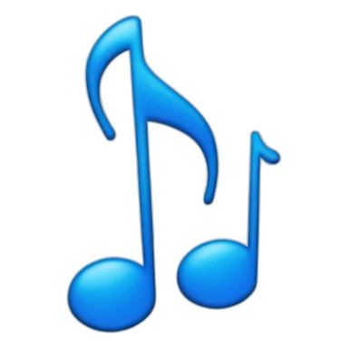 blue musical notes logo sticker