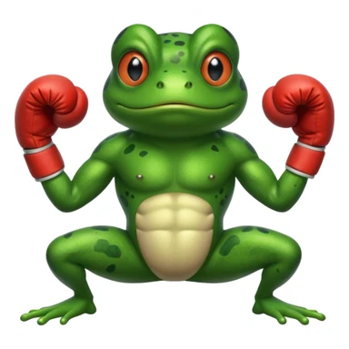 Frog with boxing gloves sticker