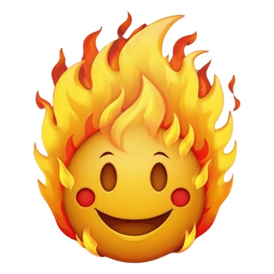 🙂🔥 cobine the two put the fire on topp of the head nothing more nothing less, stop with the ai don’t make it look like a person make it look like an yellow smiley face sticker