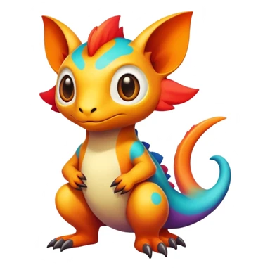 colorful vibrant Fakémon-creature with random markings sticker