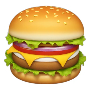 Smiling burger sticker