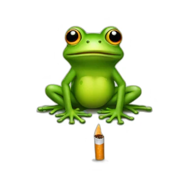frog with a cigarette sticker