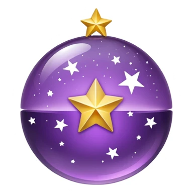Bola de cristal roxa com estrela dourada brilhante dentro sticker